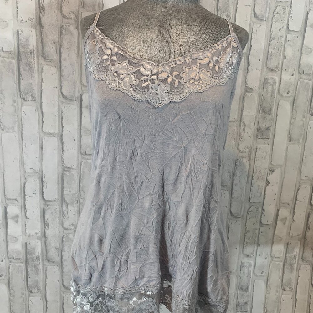 Maurices Grey Lace Tank Top